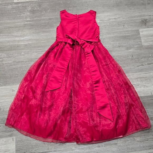 Cinderella Red Sleeveless Beaded Holiday Formal Girl's Dress - Picture 3 of 10